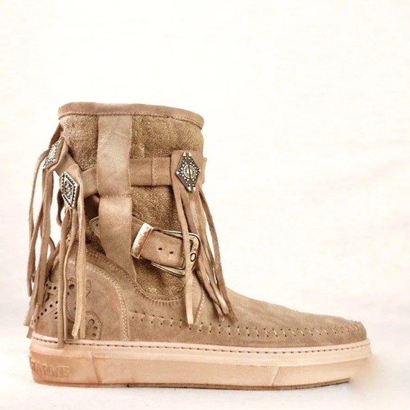 Free People Karma Of Charms Cali Mocc Boot Uluru Old Yuta Natural Suede - Picture 10 of 13